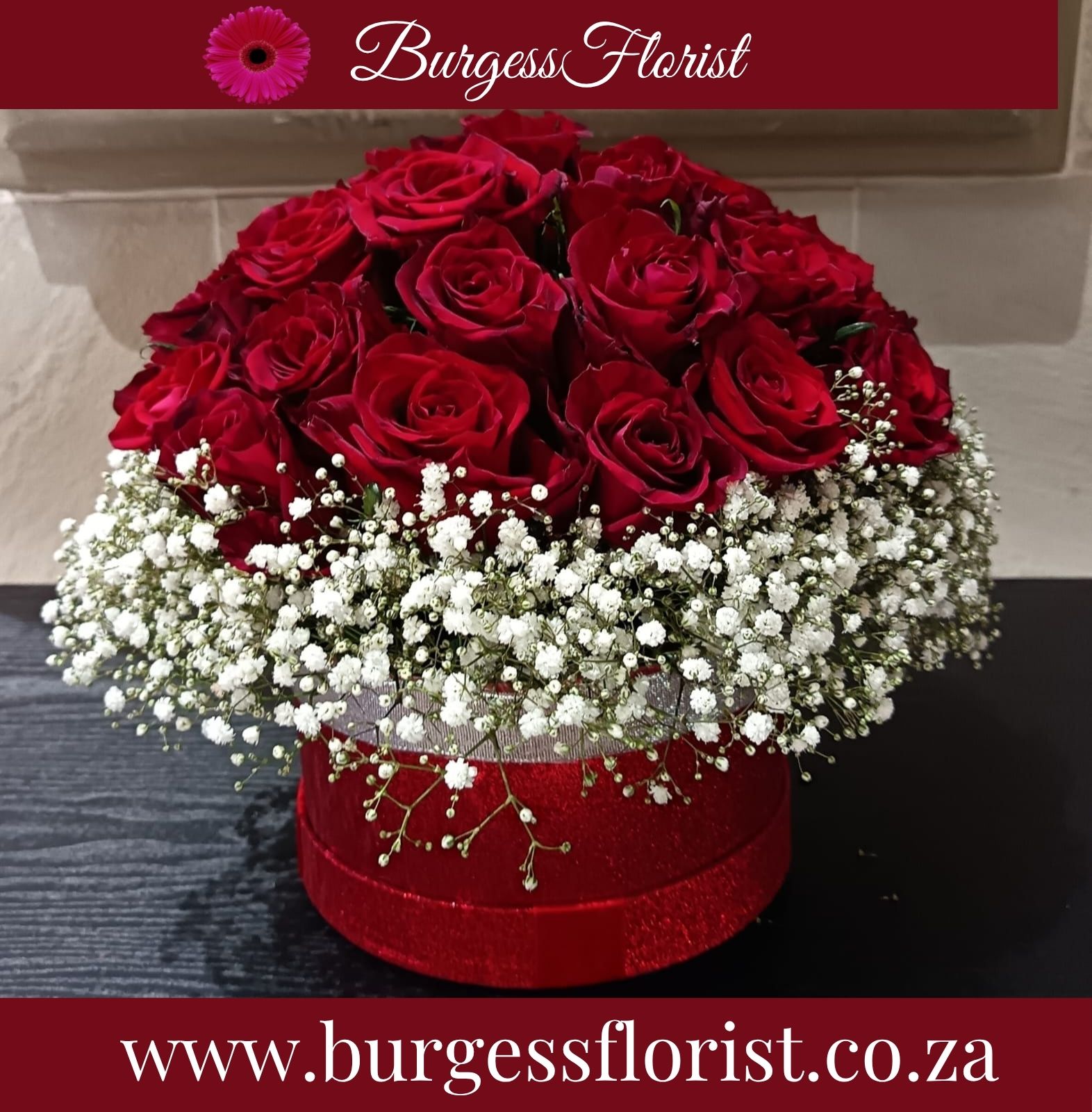 Roses in Bloom — advert created for Burgess Florist